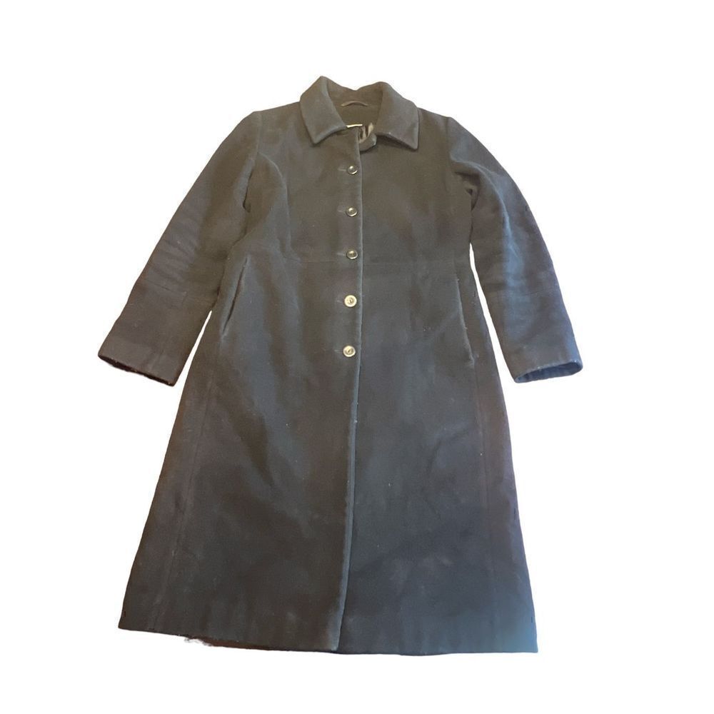 Vintage Paradox wool button up trench collar jacket missys 8 pockets